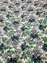 Brocade Jacquard Floral Chenille Fabric Mauve Green