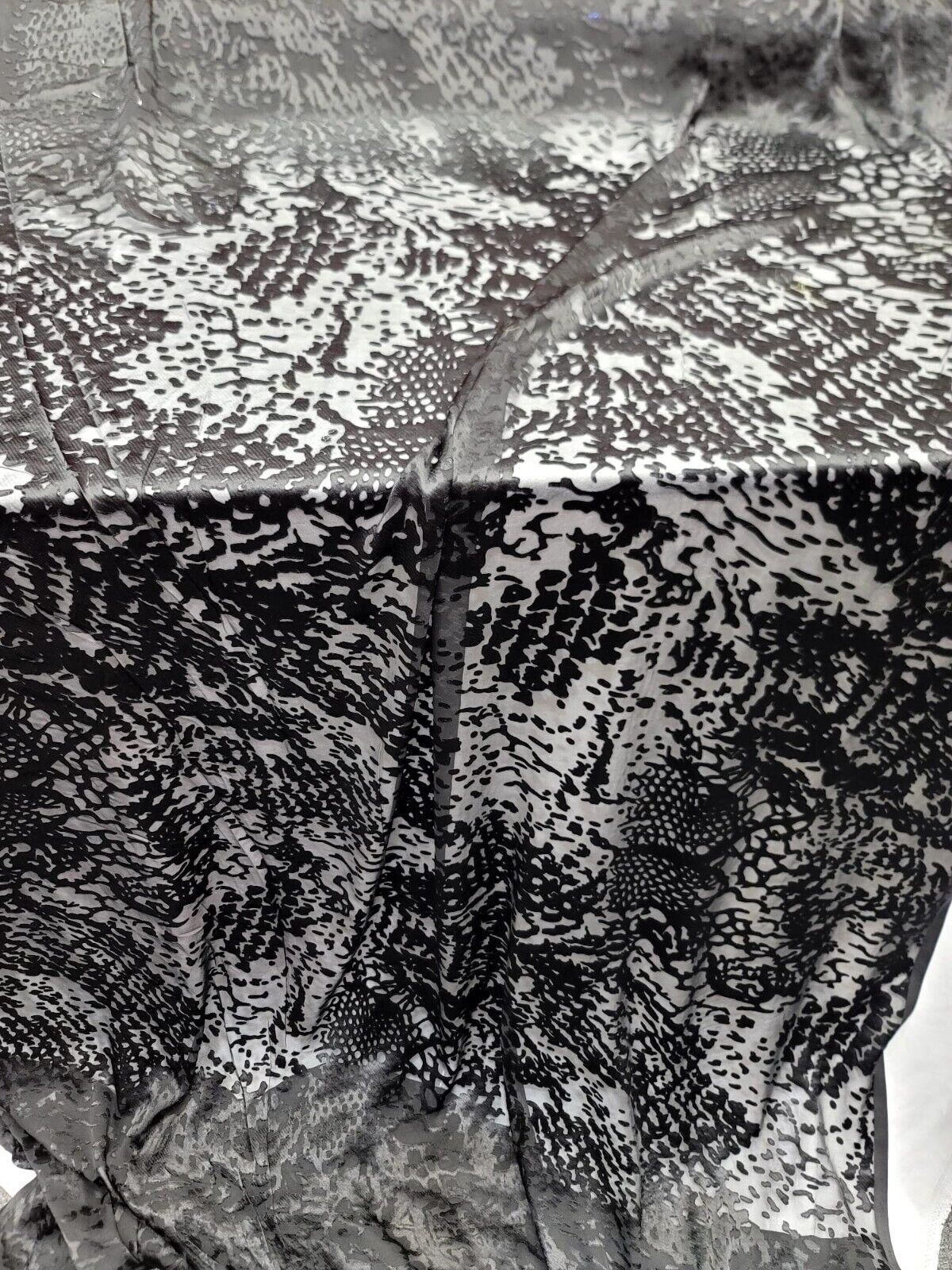 Black Silk Burnout Velvet Fabric