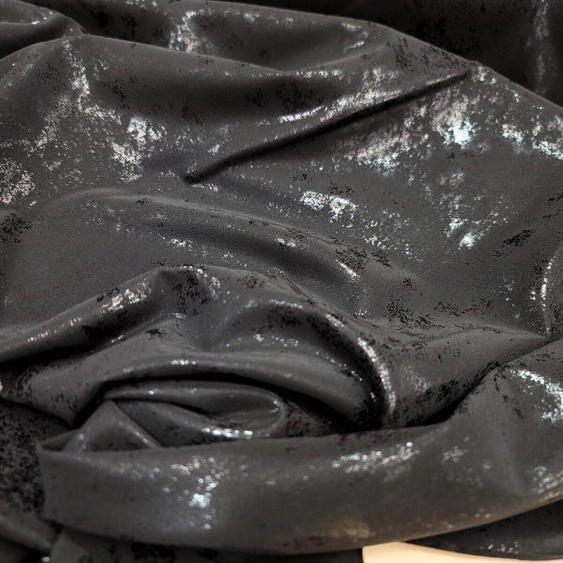 Black Spandex Fabric - Tie Dye Matte Shine