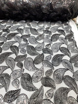 Embroidered Lace Black Sequins
