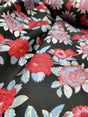 Brocade Jacquard Floral Black Fabric