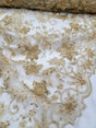 Gold Beaded Sequins Embroidery Bridal Lace