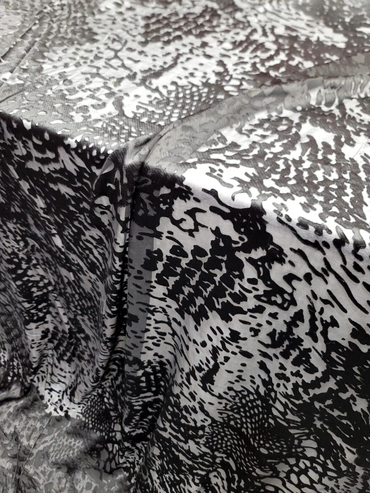 Black Silk Burnout Velvet Fabric