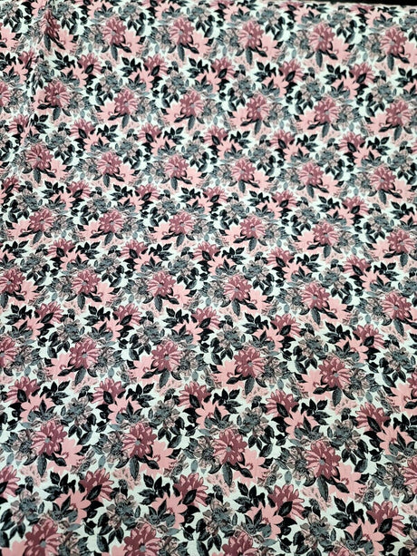 Brocade Jacquard Floral Chenille Fabric Dusty Rose Mauve