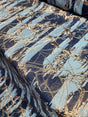 Brocade Jacquard Metallic Navy Blue Sky Blue Gold