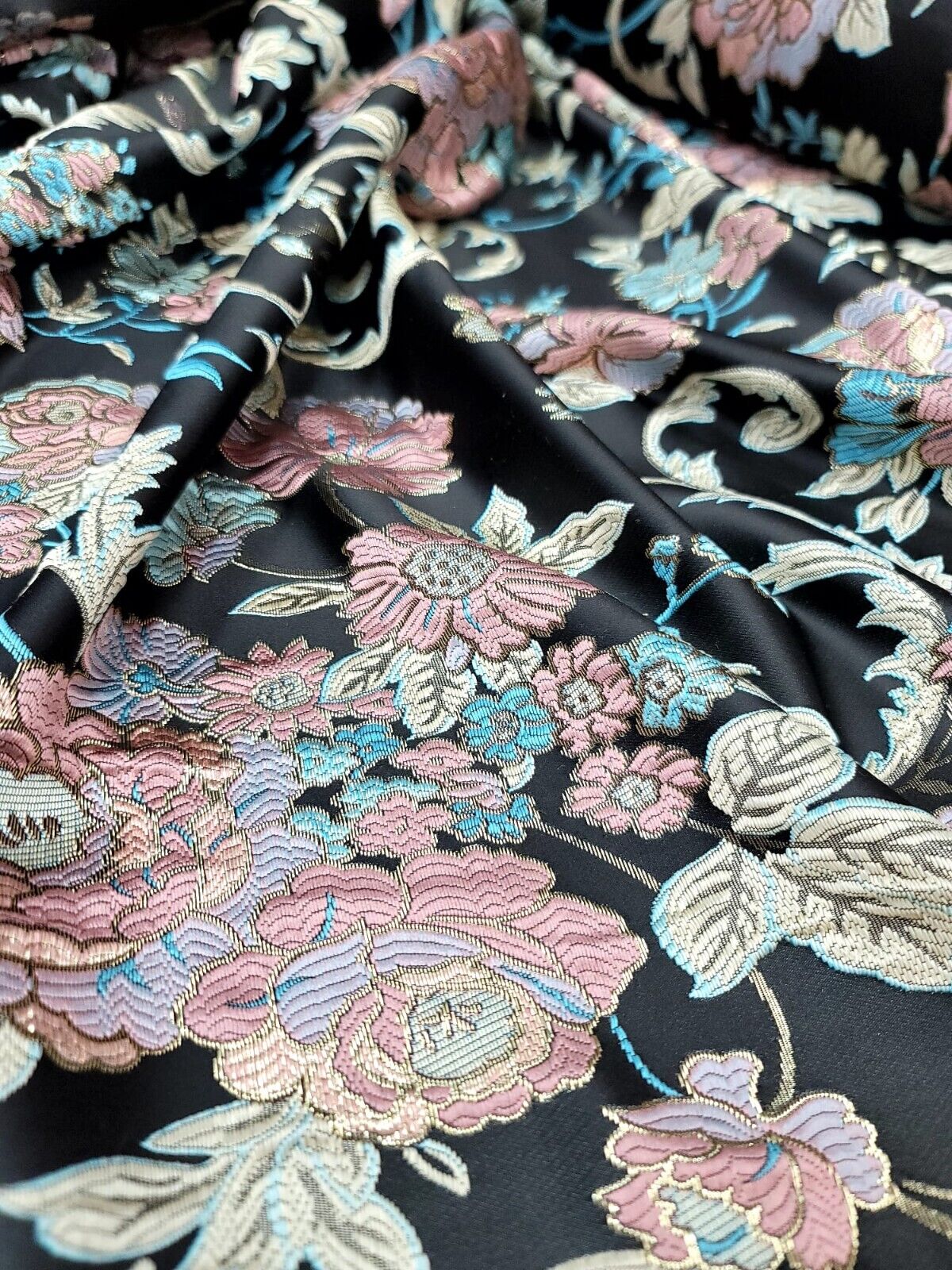 Brocade Floral Damask Jacquard Fabric