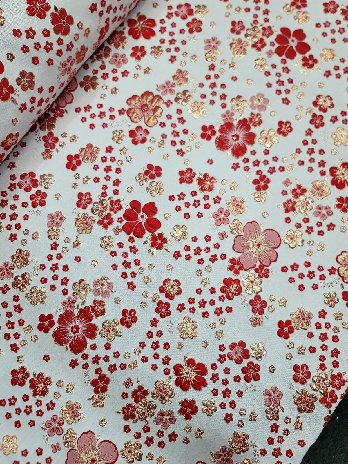 Brocade Jacquard Metallic Floral on Organza
