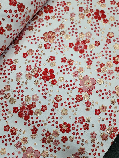 Brocade Jacquard Metallic Floral on Organza
