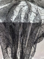 Embroidered Bridal Lace Fabric Black Silver