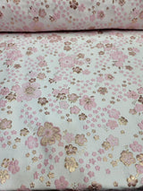 Brocade Jacquard Pink Gold Floral