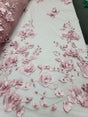 3D Floral Lace Dusty Rose