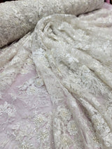 Beaded Embroidered Lace Ivory
