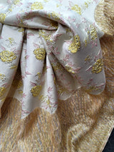 Brocade Jacquard Metallic Yellow Pink Gold