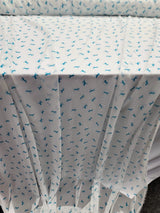 Printed Chiffon Fabric Blue Horses