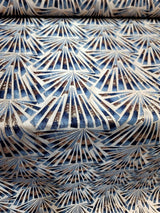 Teal Blue Brocade Jacquard Fabric