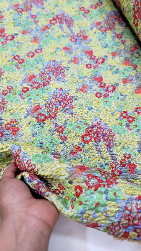 Brocade Jacquard Floral Embossed Green