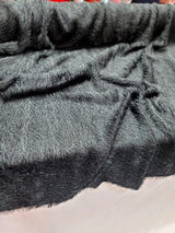 Stretch Faux Shaggy Fabric Eyelash Black Teal