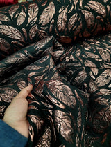 Brocade Jacquard Feathers Rose Gold