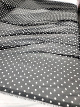 Sheer Chiffon White Polka-Dot Fabric