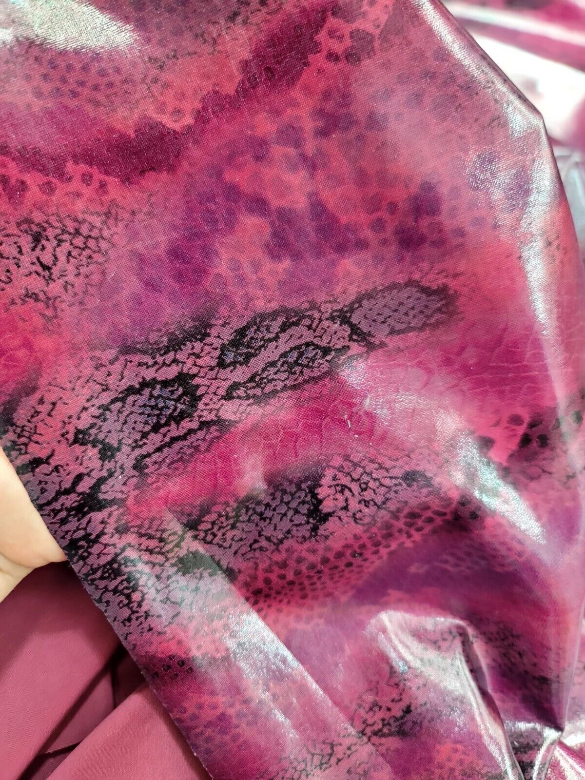 Burgundy Faux Snake Vinyl Fabric