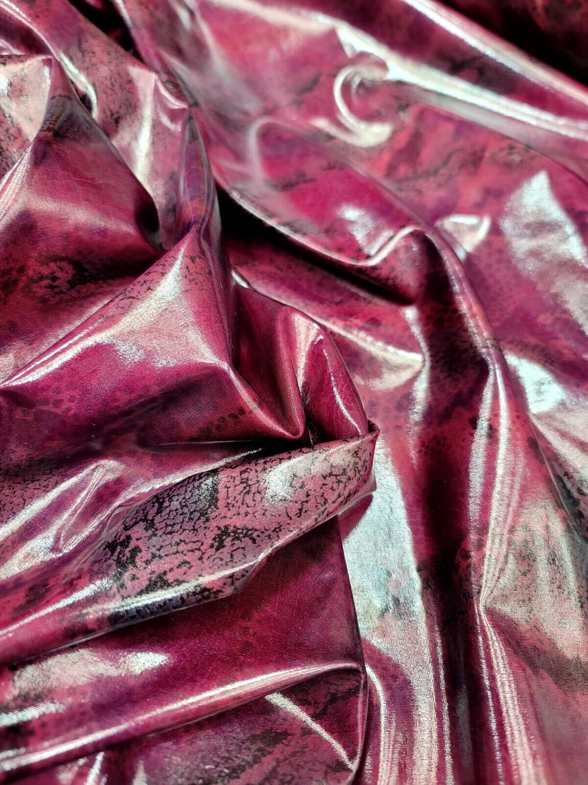 Burgundy Faux Snake Vinyl Fabric