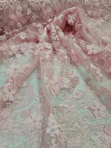 Pink 3D Floral Lace