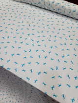 Printed Chiffon Fabric Blue Horses