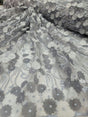 3D Floral Lace Gray Embroidery Sequin Fabric