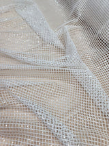 Sequin Fishnet Fabric Off White