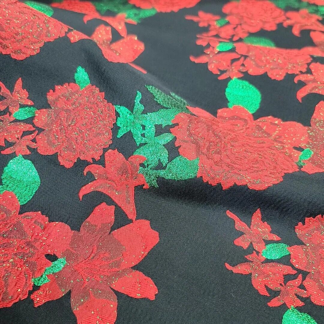 Brocade Jacquard Floral Fabric
