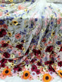 3D Multicolor Flower Lace Fabric