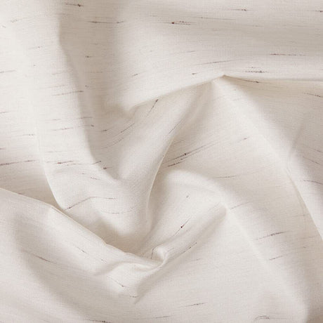 Frequency Parchment Acrylic Fabric - White Chambray, Brown Slub Yarn, 54" Width (1 Yard)