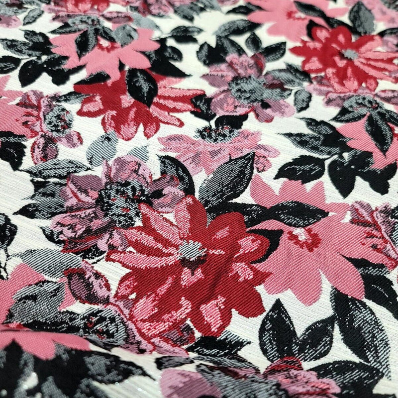 Brocade Jacquard Chenille Floral Mauve Green