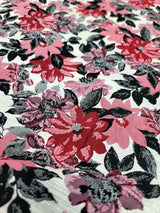 Brocade Jacquard Chenille Floral Mauve Green