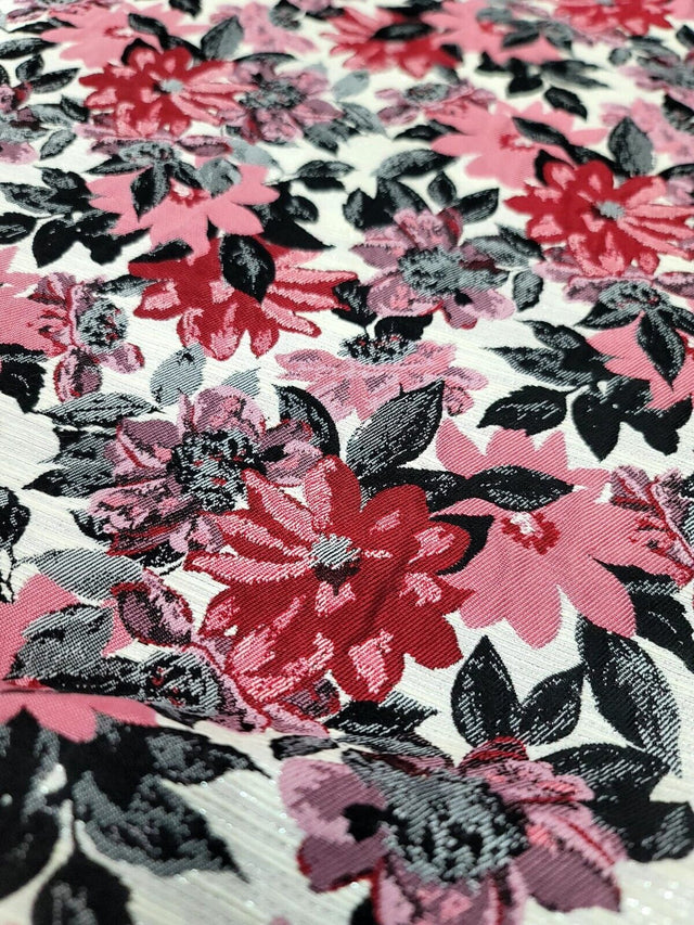 Brocade Jacquard Chenille Floral Mauve Green