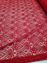 Red Mesh Lace Fabric