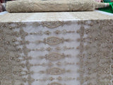 Beaded Lace Embroidery Floral Champagne