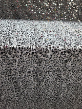 Black Beaded Lace Fabric