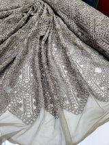 Embroidered Ribbon Lace Fabric Dark Olive Green