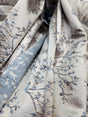 Brocade Jacquard Floral Fabric Baby Blue Gold