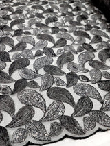 Embroidered Lace Black Sequins