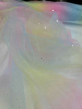 Rainbow Glitter Tulle Fabric