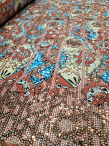 Copper Embroidery Lace with Sequins