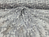 3D Floral Lace Gray Embroidery Sequin Fabric