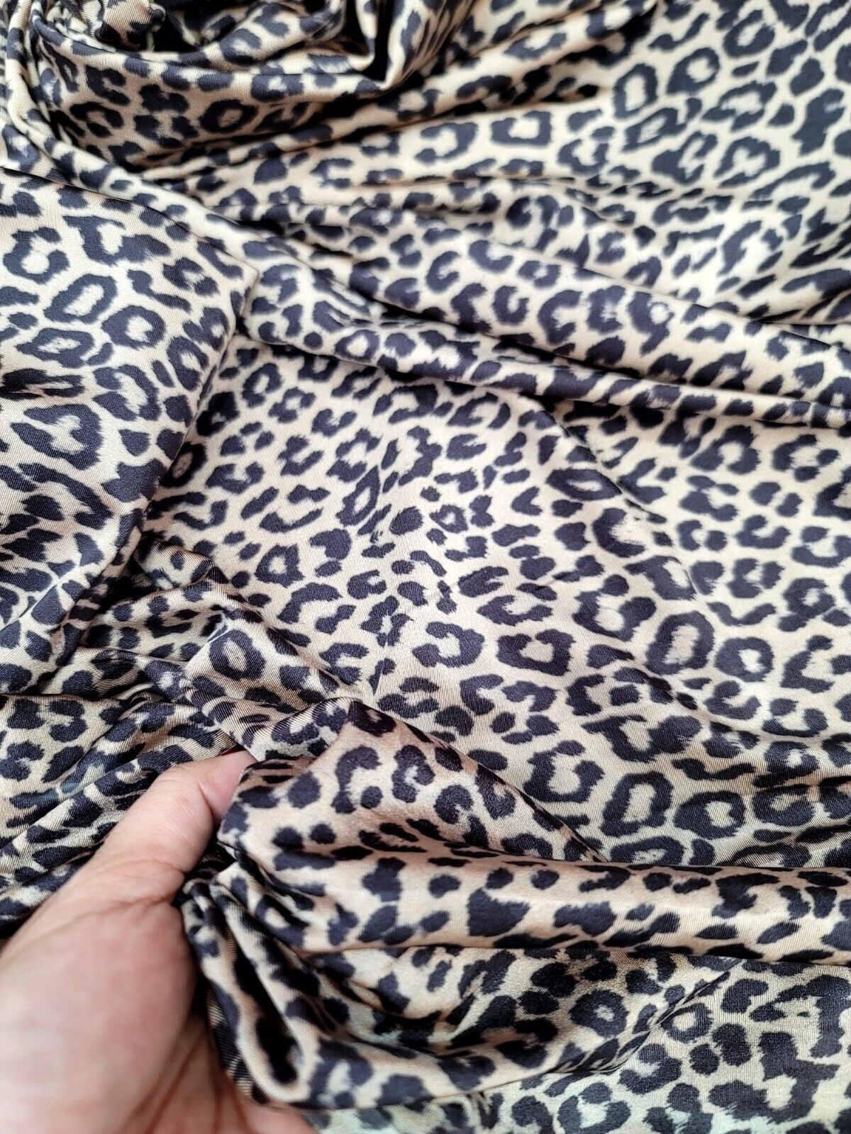 Stretch Spandex Cheetah Print Fabric Black/Brown
