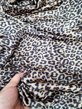 Stretch Spandex Cheetah Print Fabric Black/Brown