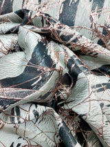 Metallic Brocade Fabric Hunter Green Sage Gold