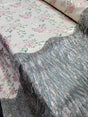 Brocade Jacquard Metallic Eyelash Fabric Sage Pink Gold