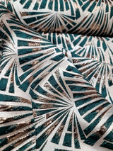 Brocade Jacquard Metallic Geometric Fabric