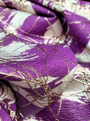 Brocade Jacquard Metallic Fabric Beige